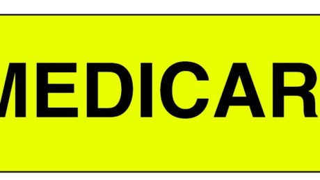 "MEDICARE" Imprinted Label - Fluorescent Yellow