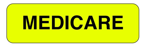 "MEDICARE" Imprinted Label - Fluorescent Yellow