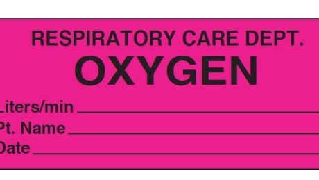 "OXYGEN" Imprinted Label - Fluorescent Pink