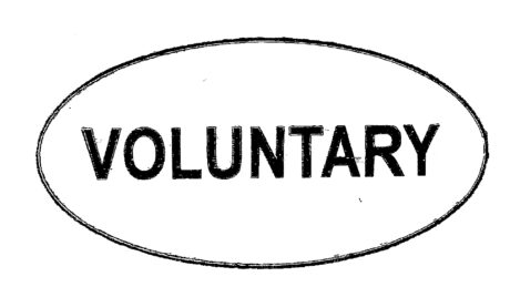 "VOLUNTARY"  Imprinted Label - White