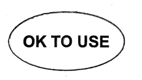"OK TO USE"  Imprinted Label - White