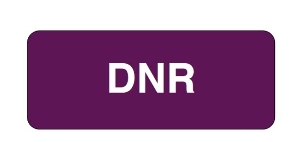 "DNR" Imprinted Label - PURPLE/WHITE