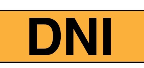 "DNI" Imprinted Label - Fluorescent Orange