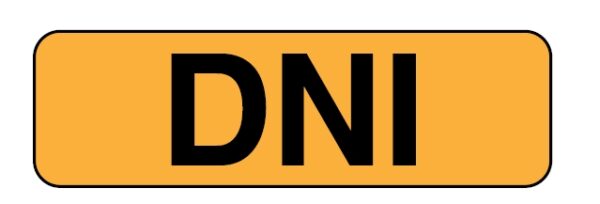 "DNI" Imprinted Label - Fluorescent Orange