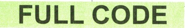 "FULL CODE" Imprinted Tape - Green