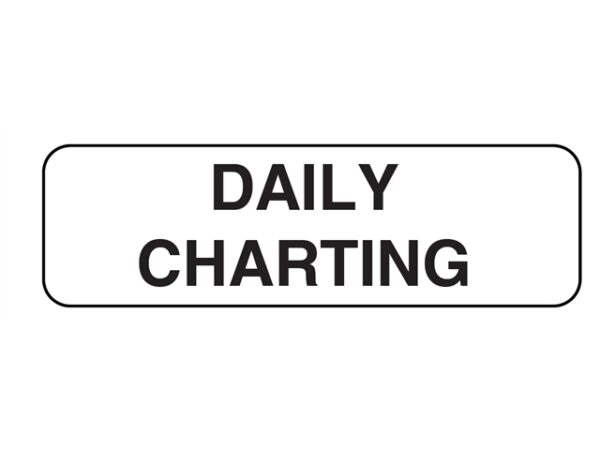 "DAILY CHARTING" Imprinted Label - Fluorescent Orange