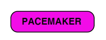 "PACEMAKER" Imprinted Label - Fluorescent Pink