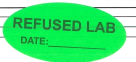 "REFUSED LAB" Imprinted Label - Fluorescent Green