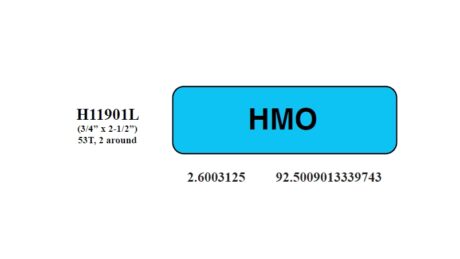 "HMO" Imprinted Label - Blue