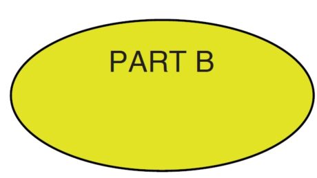 "PART B" Imprinted Label - Fluorescent Yellow