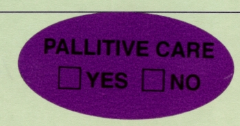 "PALLIATIVE CARE" Imprinted Label - Purple
