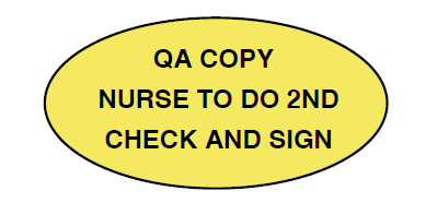 "QA COPY" Imprinted Label - Fluorescent Yellow
