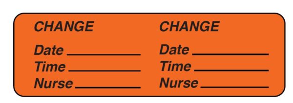 "CHANGE" Imprinted Label - Fluorescent Orange
