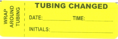 "WRAP AROUND TUBING" Imprinted Label - Fluorescent Yellow