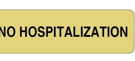 "NO HOSPITALIZATION" Imprinted Label - Gold