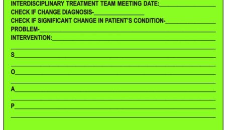 "INITIAL RECOVERY PLAN NOTE" Imprinted Label - Fluorescent Green