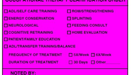 "OCC THERAPY REHAB" Imprinted Label - Fluorescent Pink