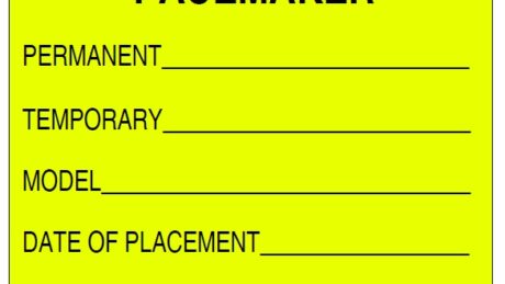 "PACEMAKER" Imprinted Label - Fluorescent Yellow