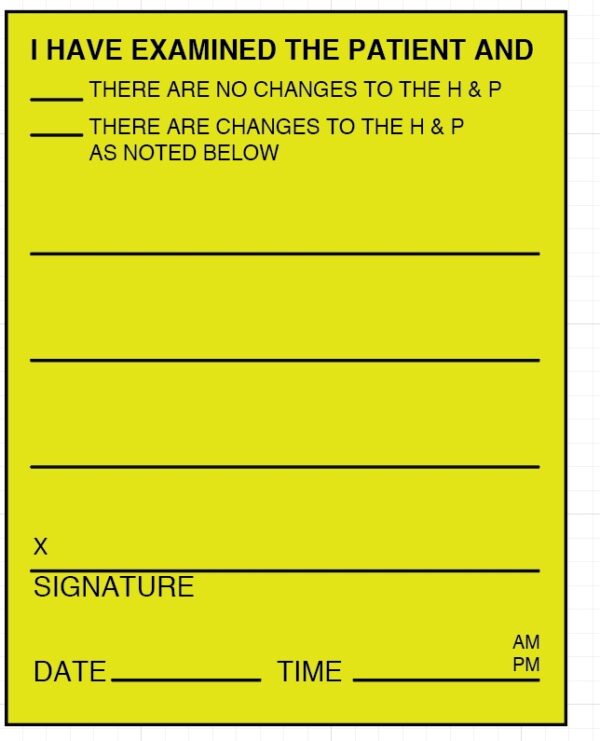 "PATIENT" Imprinted Label - Fluorescent Yellow