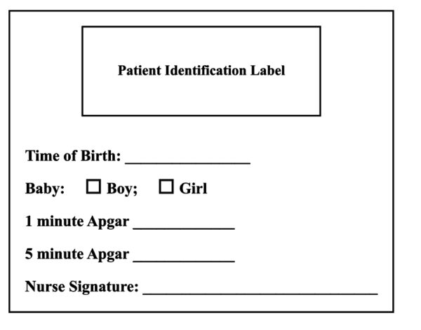 "PATIENT ID LABEL" Imprinted Label - White
