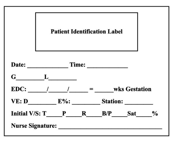 "PATIENT IDENTIFICATION LABEL" Imprinted Label - White