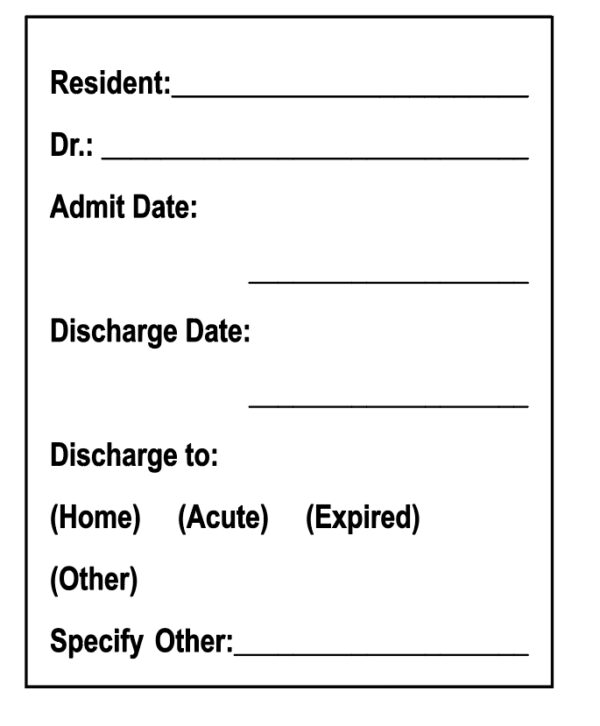 "RESIDENT" Imprinted Label - White
