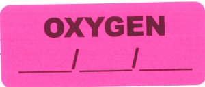 "OXYGEN" Imprinted Label - Fluorescent Pink