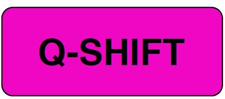 "Q-SHIFT" Imprinted Label - Fluorescent Pink