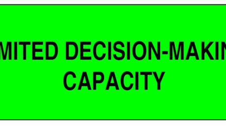 "LIMITED DECISION-MAKING CAPACITY" Imprinted Label - Fluorescent Green