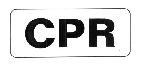 "CPR" Imprinted Label - Fluorescent Red