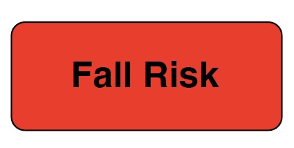 "FALL RISK" Imprinted Label - Fluorescent Red