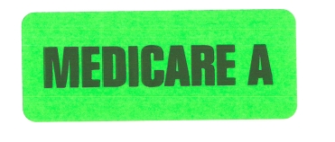 "MEDICARE A" Imprinted Label - Fluorescent Green