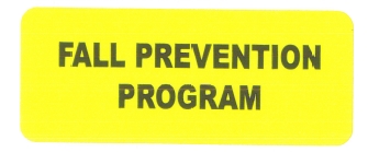 "FALL PREVENTION" Imprinted Label - Fluorescent Yellow