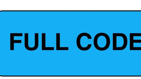 "FULL CODE" Imprinted Label - Gloss Blue