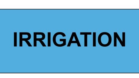 "IRRIGATION" Imprinted Label - Gloss Blue