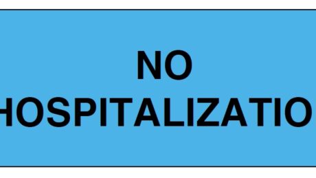 "NO HOSPITALIZATION" Imprinted Label - Gloss Blue