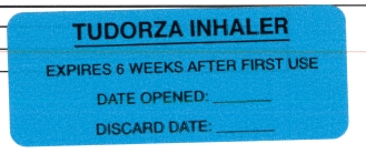 "TUDORZA INHALER" Imprinted Label - Gloss Blue