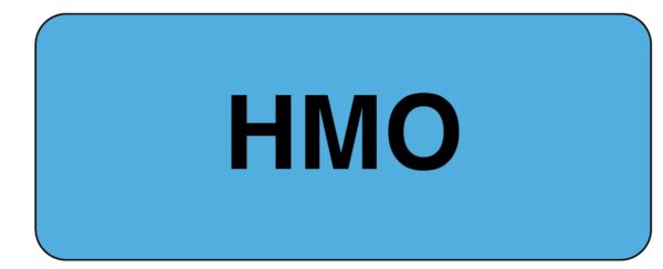 "HMO" Imprinted Label - Gloss Blue