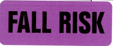 "FALL RISK" Imprinted Label - Gloss Purple