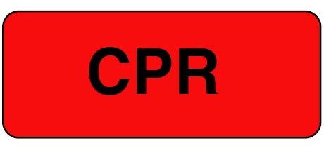 "CPR" Imprinted Label - Gloss Red