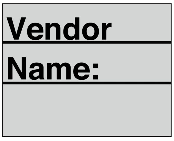"Vendor" Imprinted Label - Silver