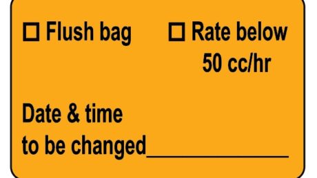 "Flush bag" Imprinted Label - Fluorescent Orange