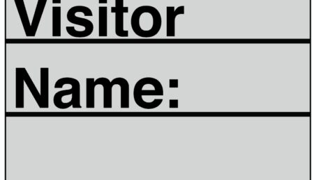 "Visitor" Imprinted Label - Silver