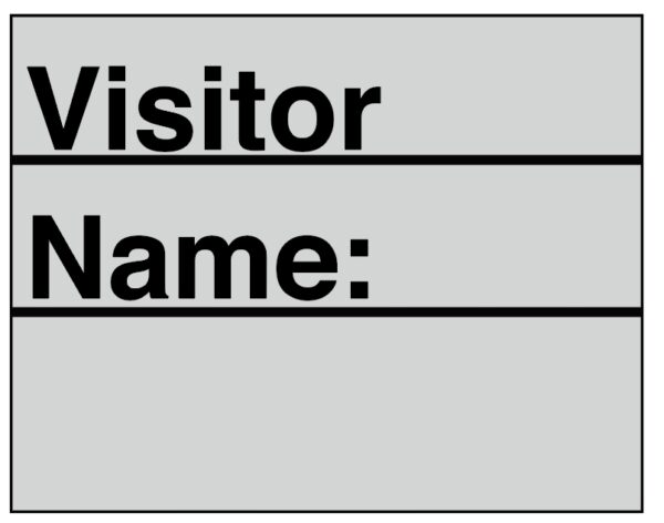 "Visitor" Imprinted Label - Silver