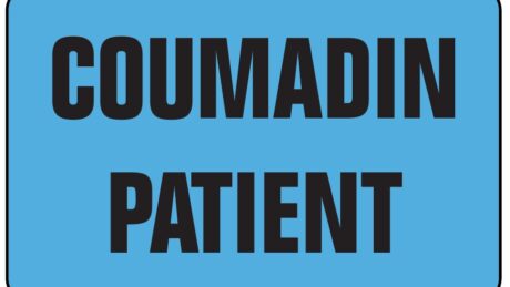 "COUMADIN PATIENT" Imprinted Label - Blue