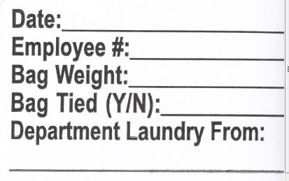 "LAUNDRY" Imprinted Label - White
