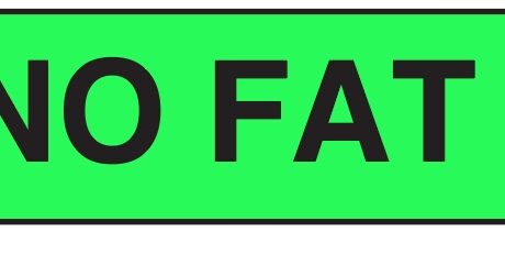"NO FAT" Imprinted Label - Fluorescent Green