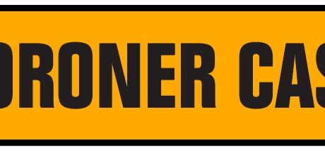 "CORONER CASE" Imprinted Label - Fluorescent Orange
