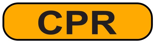 "CPR" Imprinted Label - Fluorescent Orange