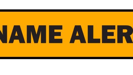 "Name Alert" Imprinted Label - Fluorescent Orange